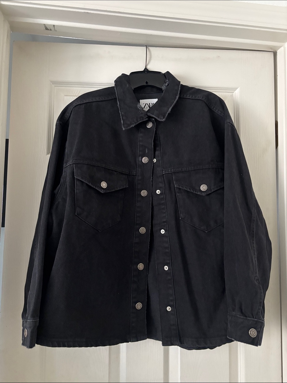Zara Black Oversized Denim Jacket